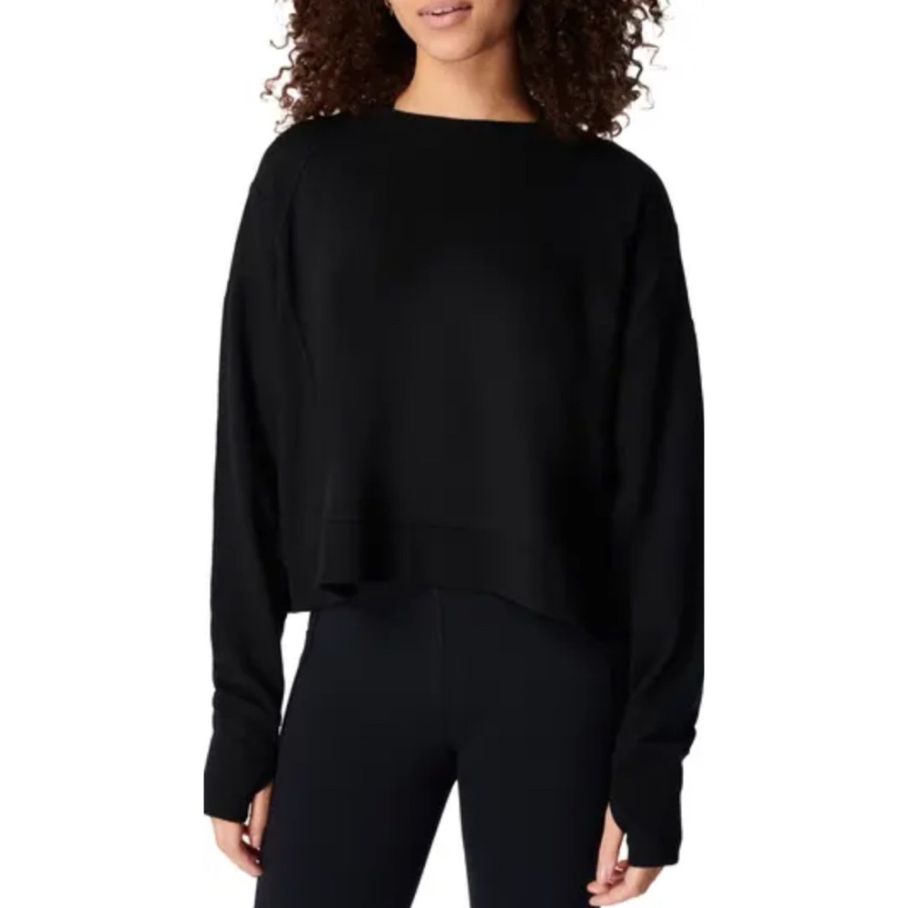 Black Sweaty Betty cropped sweatshirt Black Size 12
